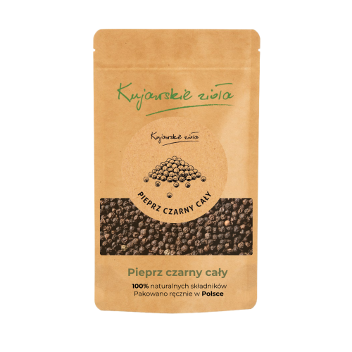 Przejdź do produktu Pieprz czarny ziarnisty - przyprawa w torebce 100g
