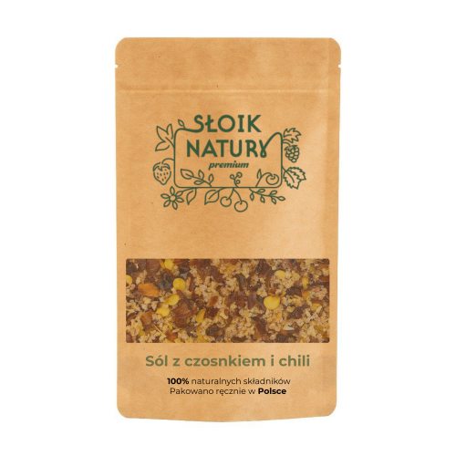 Przejdź do produktu Sól himalajska z czosnkiem i chili - przyprawa w torebce (30 g)