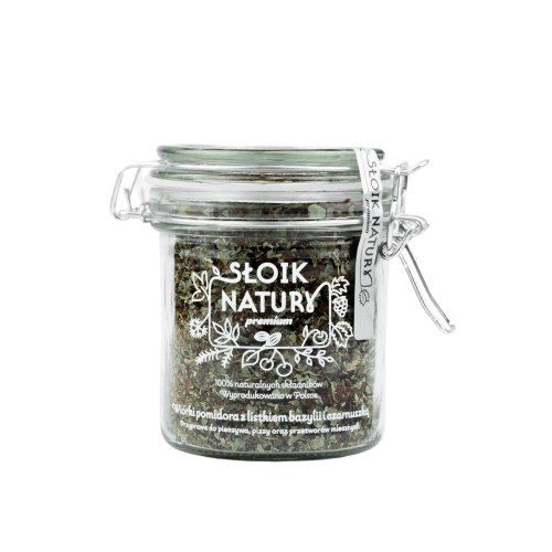 Przejdź do produktu Przyprawa do kuchni włoskiej w słoiku z klamrą (85 g) Wiórki pomidora z czarnuszką i bazylią