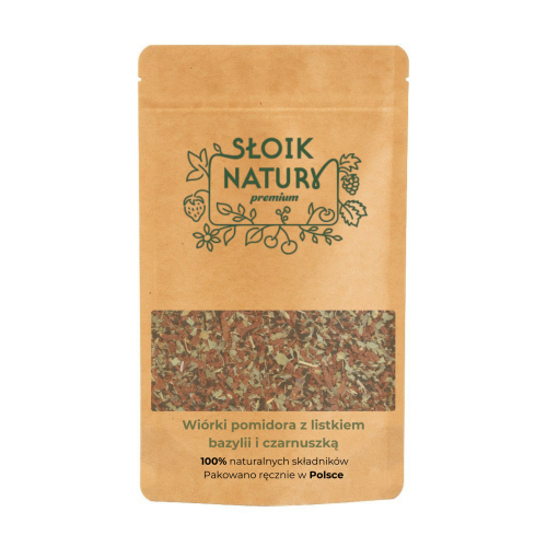 Przejdź do produktu Przyprawa do kuchni włoskiej w torebce (55 g) Wiórki pomidora z czarnuszką i bazylią
